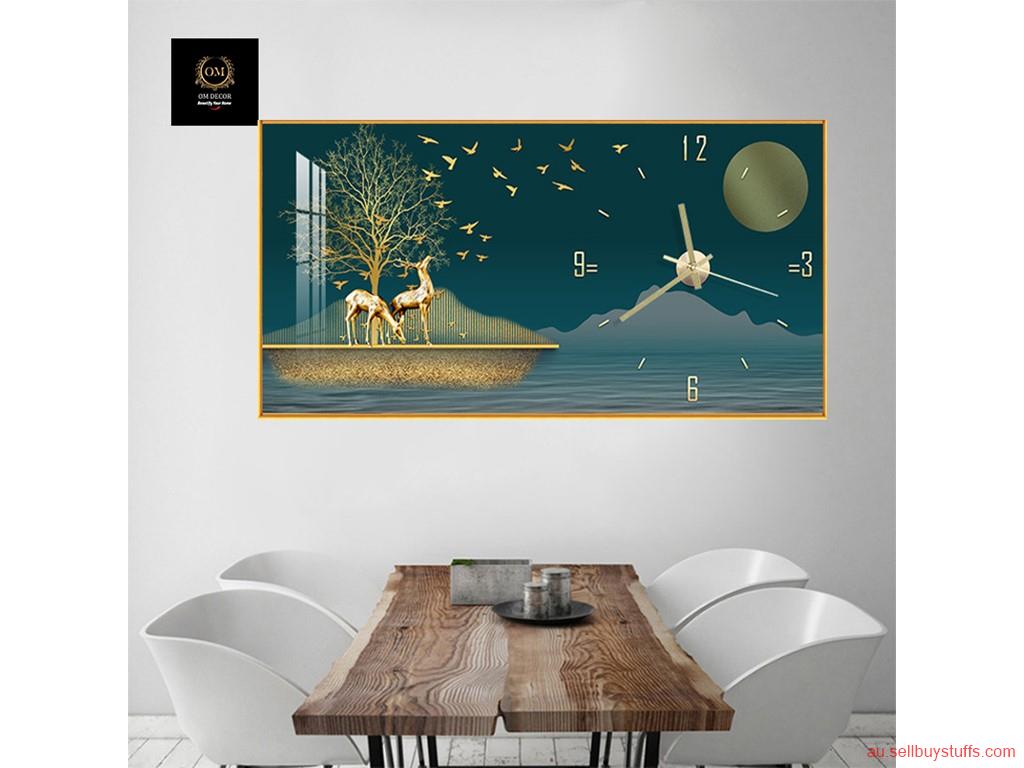 Australia Classifieds Deer Pair Natural Landscape Crystal Porcelain Wall Clcok